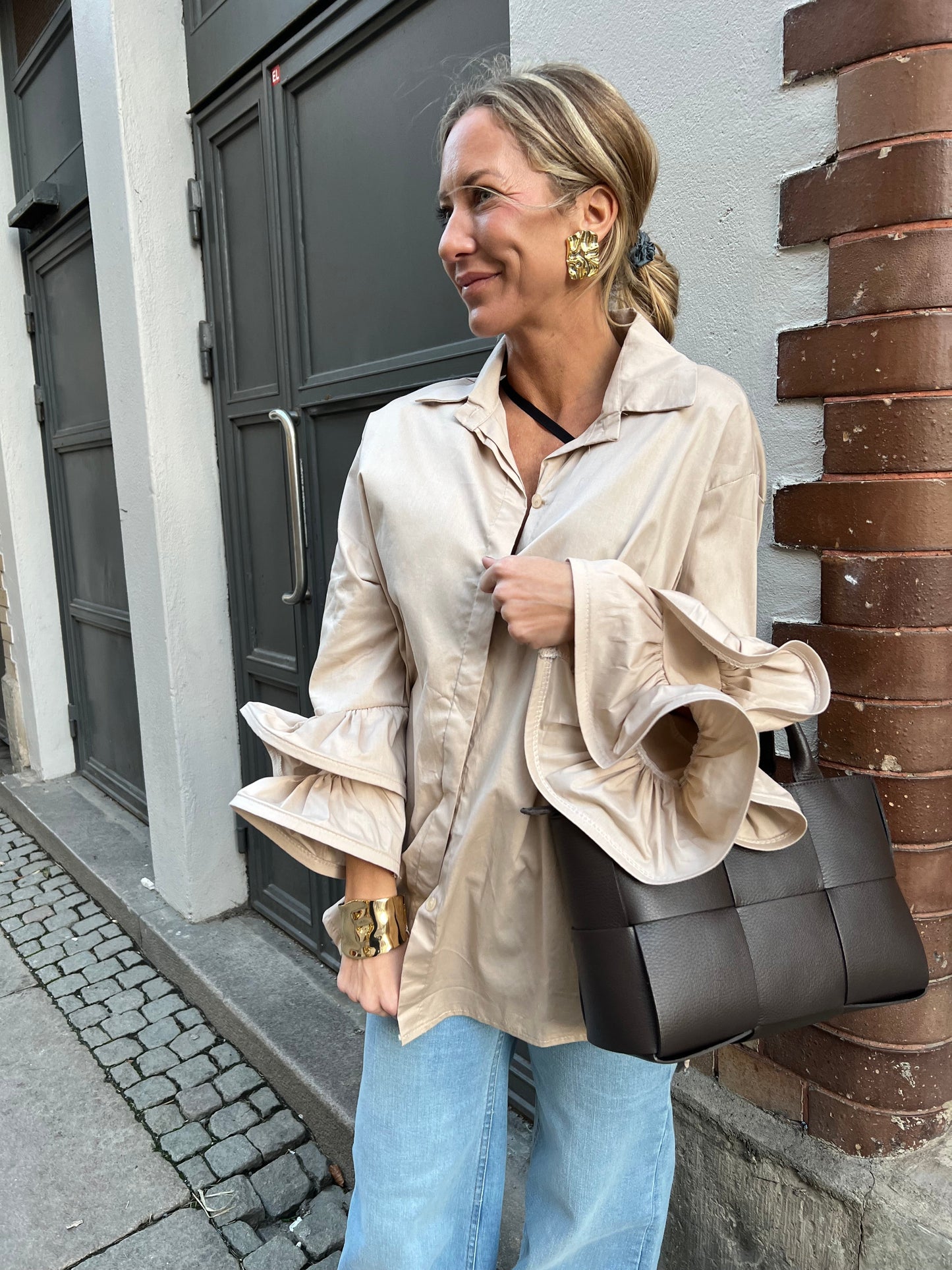 Vera bag flätad brun