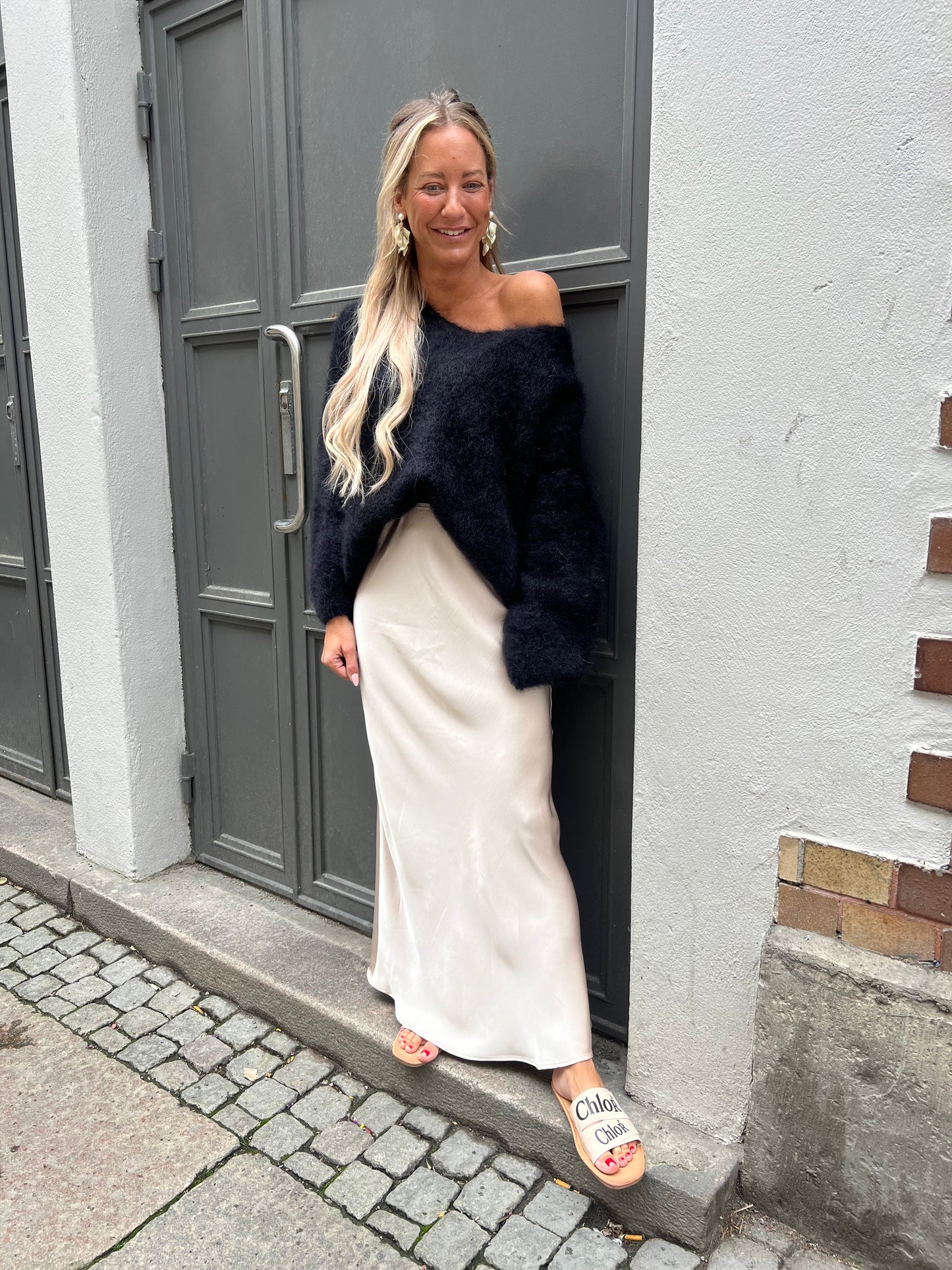 Roro Mohair svart v-ring - 23505