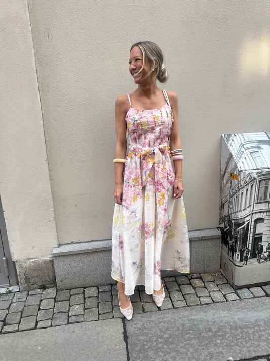 Ruth Flower Dress Beige