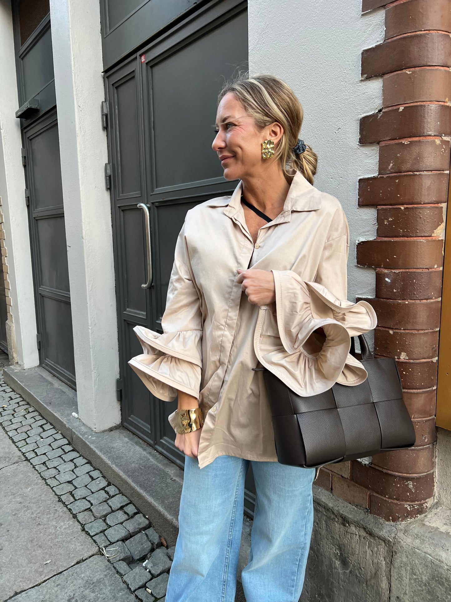 Vera bag flätad brun