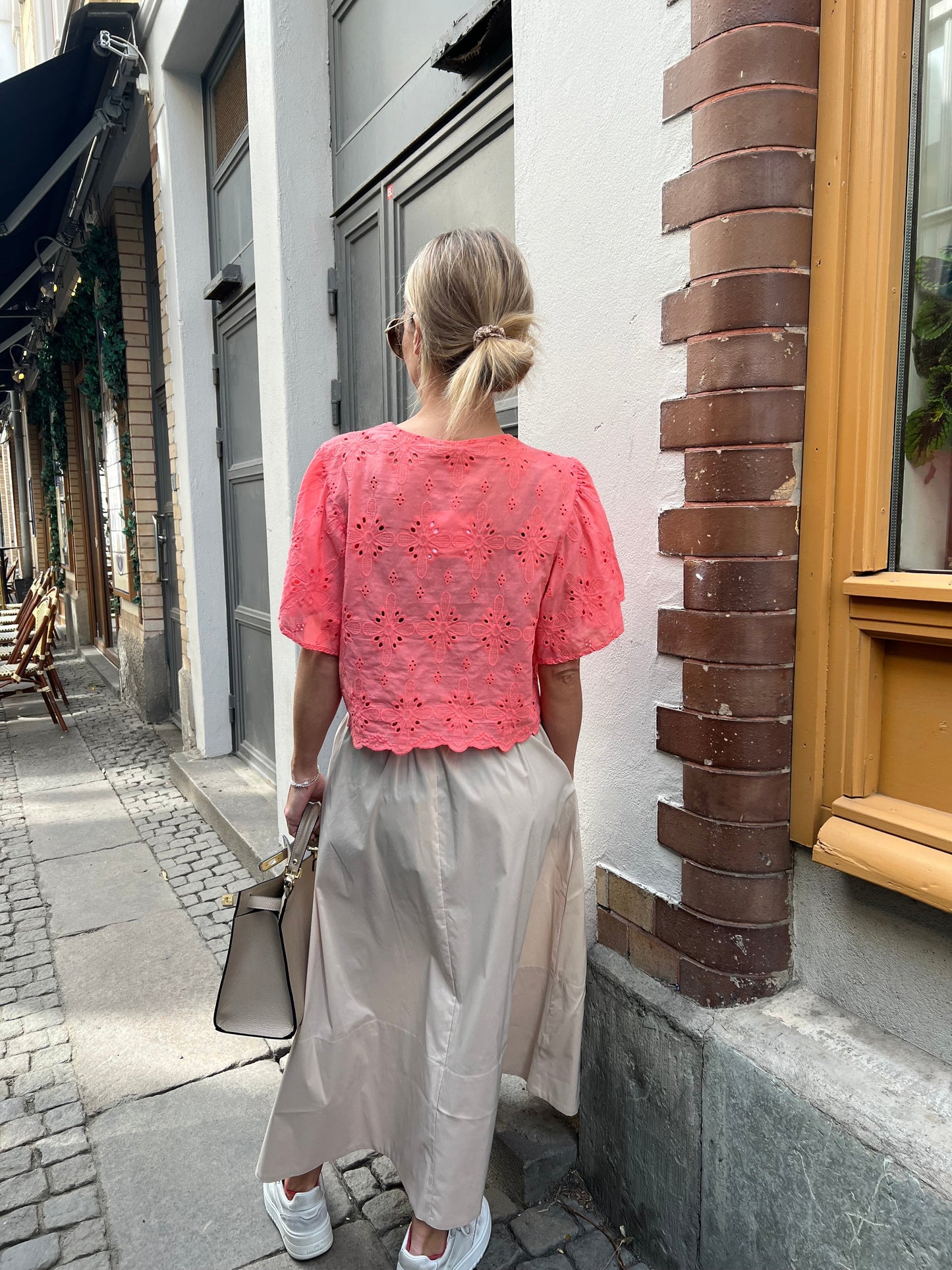 Sandro blouse coral lace